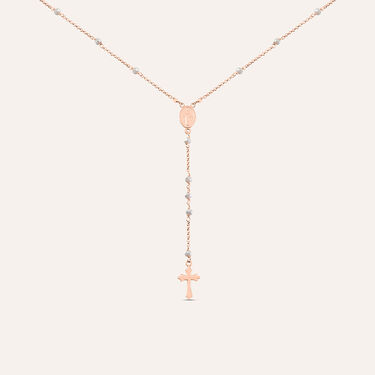 Collana Rosario Silver Soul Argento Rosa Cristallo - Collane Rosario Donna | Stroili